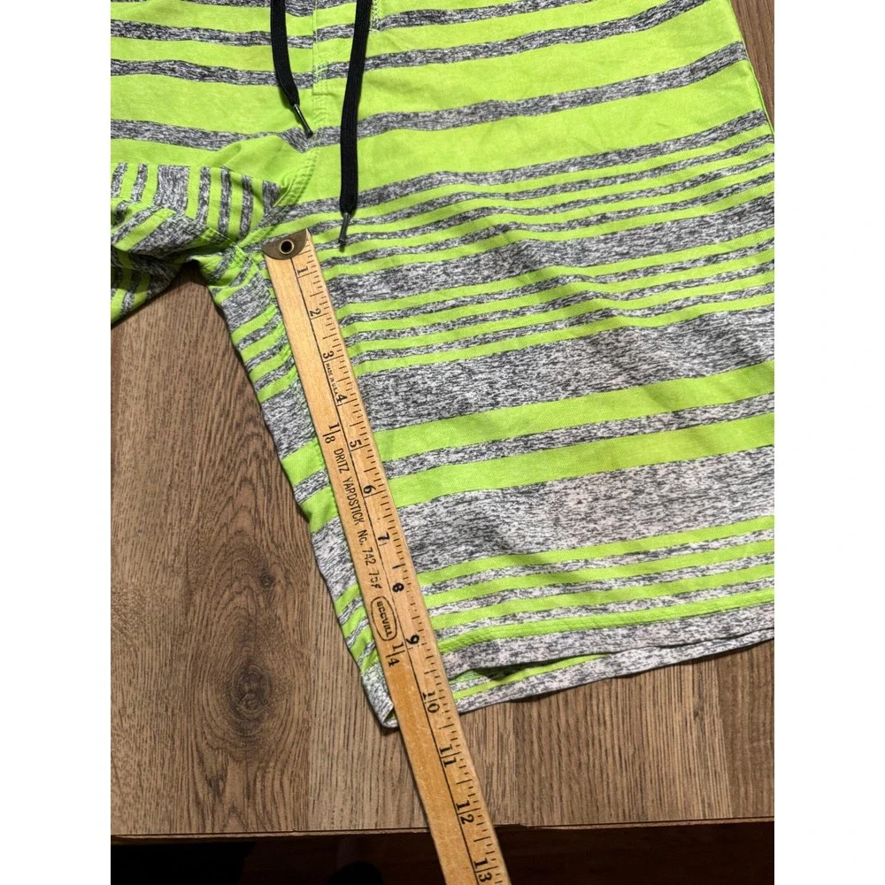 Hurley Shorts Mens Size 33 Lime Green Striped Swim Trunks Buckle Exclusive